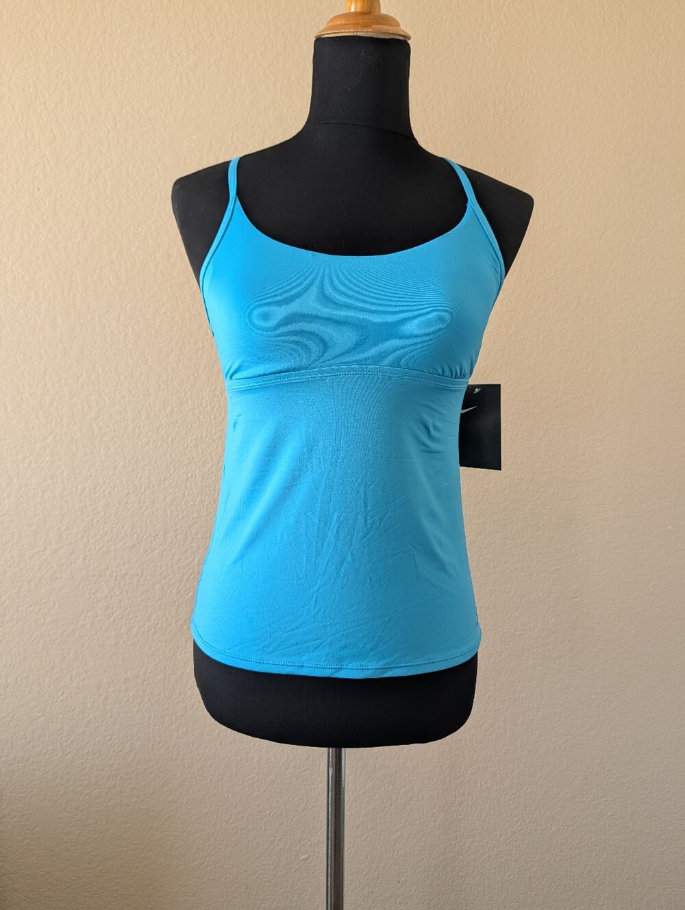 NWT Nike Swim Tankini Top Light Blue Fury Size S Cross Back Mesh